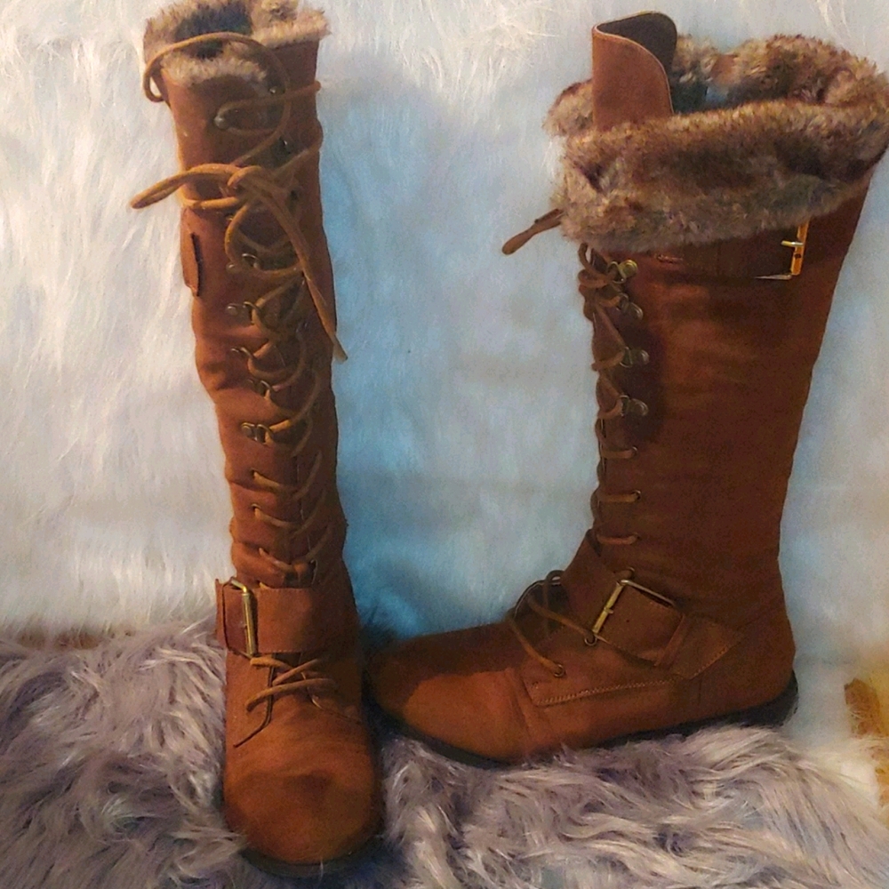 Addison knee high combat boots
